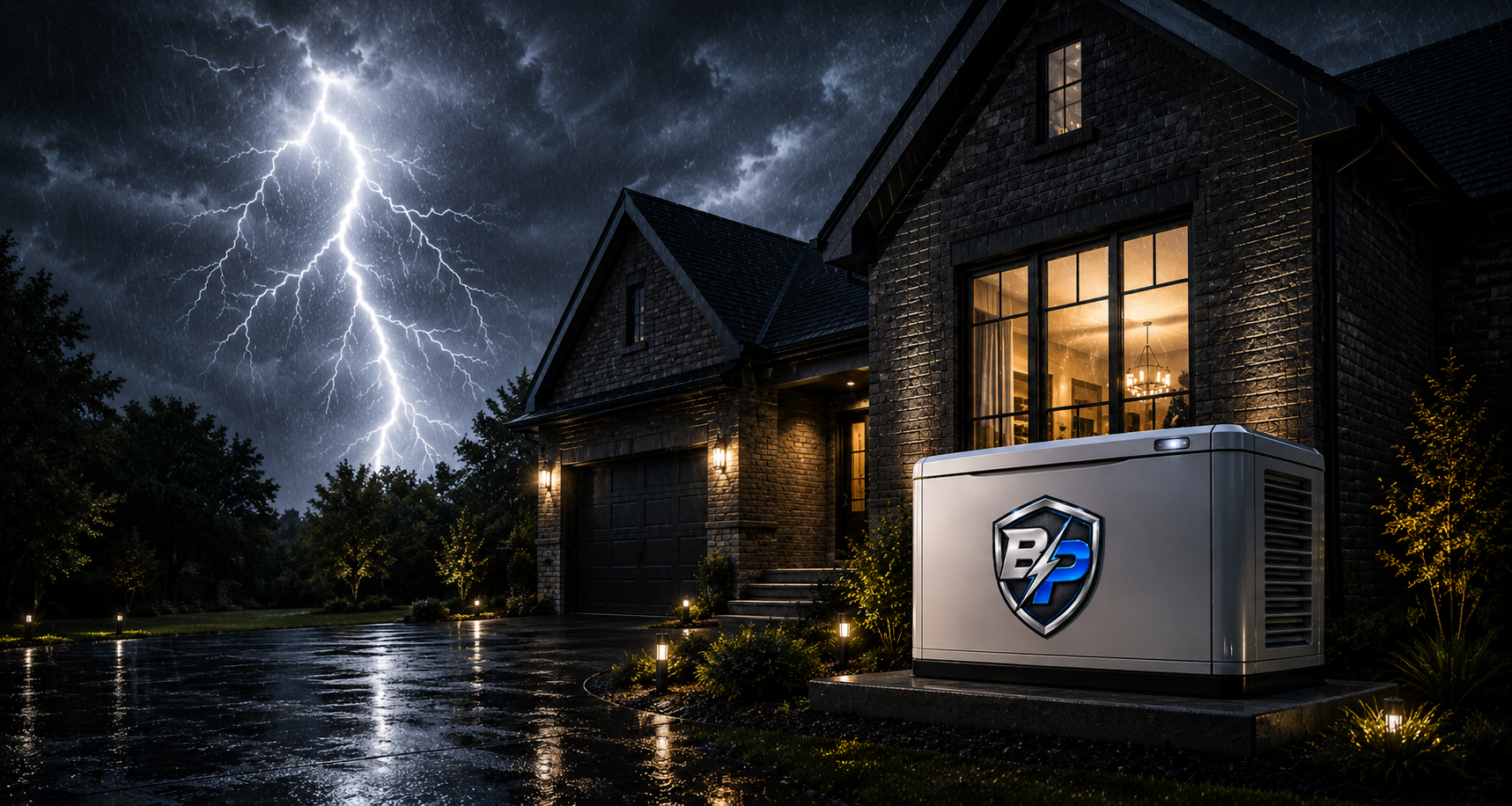 Home during severe weather with standby backup power