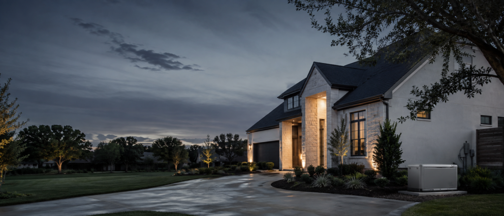 Home protected by a residential standby generator